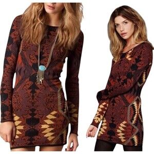 Free People Women's XS Huntress of Man Bodycon Low Back Sheath Dress Knit